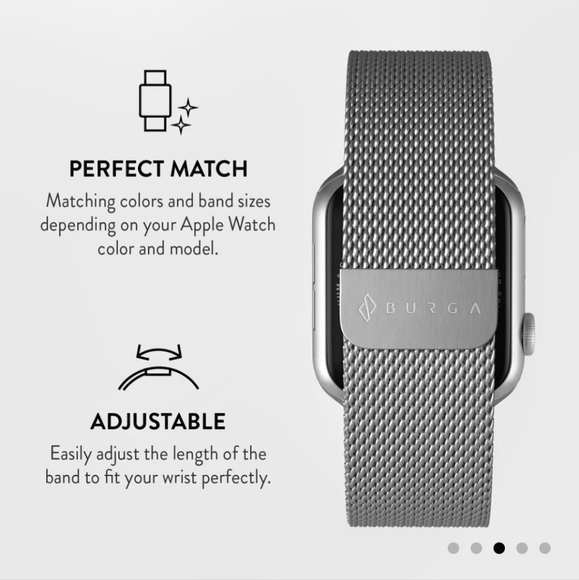 Silver Loop strap for Apple Watch 38-40-41MM - Picture 3 of 4